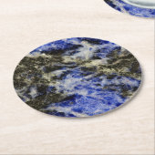 Dessous-de-verre Rond En Papier Sodalite bleue (Incliné)