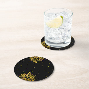 Dessous-de-verre Rond En Papier Soignée fête de mariage Gold Anniversaire