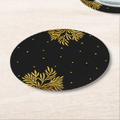 Dessous-de-verre Rond En Papier Soignée fête de mariage Gold Anniversaire (Incliné)