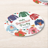 Dessous-de-verre Rond En Papier Soirée de Noël moche (Incliné)