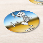 Dessous-de-verre Rond En Papier Soirée d'Halloween squelette (Incliné)