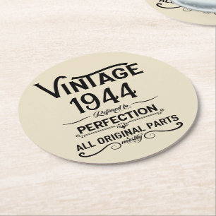 Dessous-de-verre Rond En Papier Soixante-dix vintages fête du 80e anniversaire