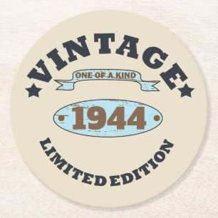 Dessous-de-verre Rond En Papier Soixante-dix vintages fête du 80e anniversaire