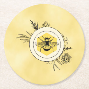Dessous-de-verre Rond En Papier Sous-tasse en papier abeille