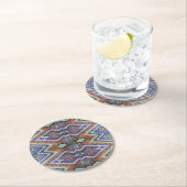 Dessous-de-verre Rond En Papier Southwestern Bead Art (En situation)