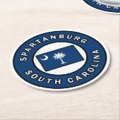 Dessous-de-verre Rond En Papier Spartanburg Caroline du Sud (Incliné)