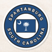 Dessous-de-verre Rond En Papier Spartanburg Caroline du Sud (Devant)