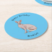 Dessous-de-verre Rond En Papier Sphynx cat (Incliné)