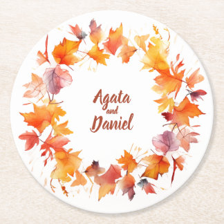 Dessous-de-verre Rond En Papier Splash Autumn Water : Dessous de verre Mariages pe