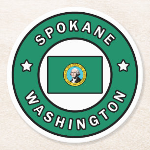 Dessous-de-verre Rond En Papier Spokane Washington