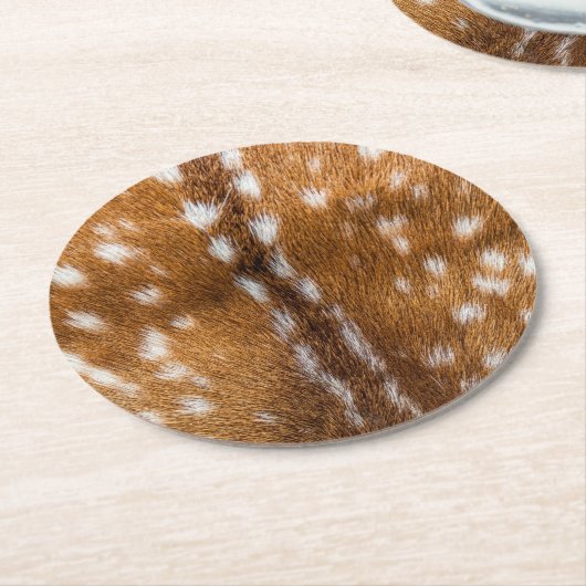 Dessous-de-verre Rond En Papier Spotted deer pour texture (Incliné)
