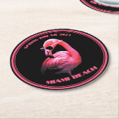 Dessous-de-verre Rond En Papier Spring Break Miami Beach Flamant rose Lunettes de (Incliné)