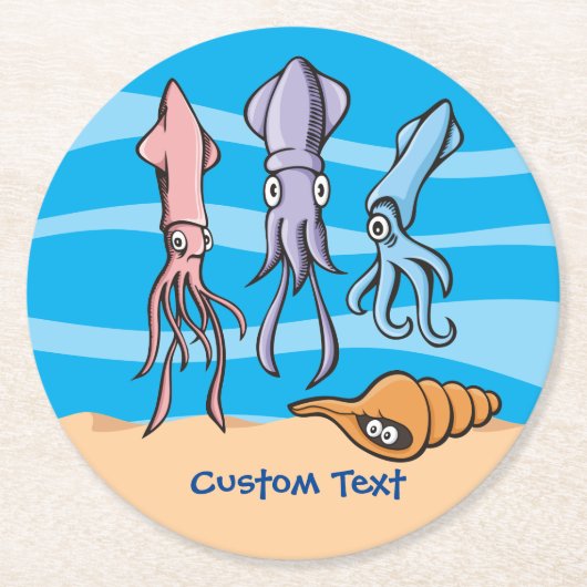 Dessous-de-verre Rond En Papier Squid (Devant)
