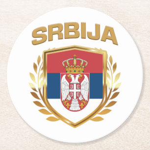 Dessous-de-verre Rond En Papier Srbija Bouclier indicateur Serbie