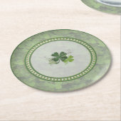 Dessous-de-verre Rond En Papier St. Patrick's Day Shamrock (Incliné)