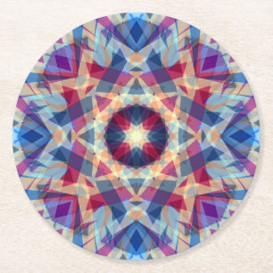 Dessous-de-verre Rond En Papier Star de Noël Jolly Bleu amusant violet brillant ro