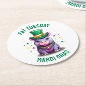 Dessous-de-verre Rond En Papier Sticker en gros Mardi Gras Mardi Hippo (Incliné)