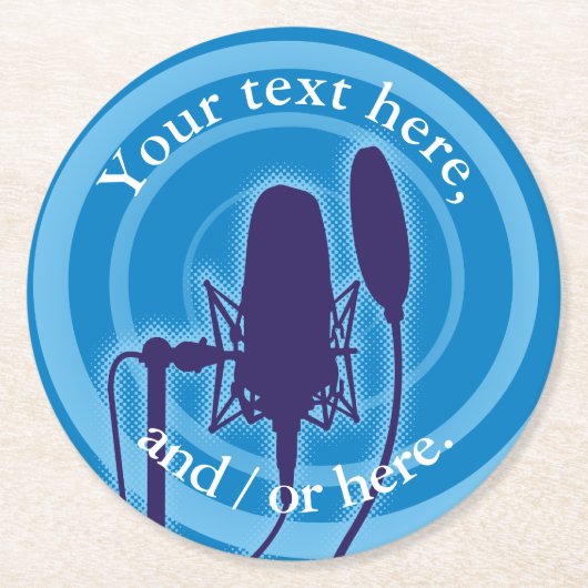 Dessous-de-verre Rond En Papier Studio microphone (Devant)