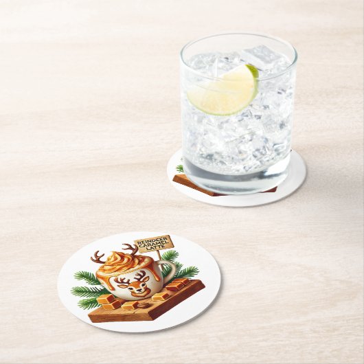 Dessous-de-verre Rond En Papier Sublimation de café du matin (En situation)