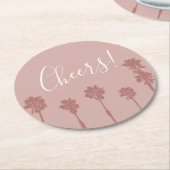 Dessous-de-verre Rond En Papier Suite Mariage Romance Palm Tree (Incliné)