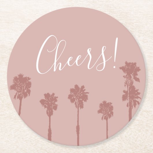 Dessous-de-verre Rond En Papier Suite Mariage Romance Palm Tree (Devant)