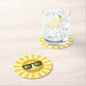 Dessous-de-verre Rond En Papier Sun fait sur commande (En situation)