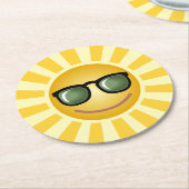 Dessous-de-verre Rond En Papier Sun fait sur commande (Incliné)