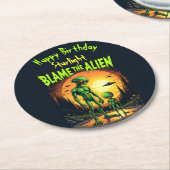 Dessous-de-verre Rond En Papier Sunset Reflection Faits saillants Mystère Alien (Incliné)