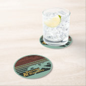 Dessous-de-verre Rond En Papier Sunset rétro Bayous & Bandits  (En situation)