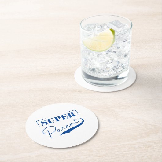 Dessous-de-verre Rond En Papier Super parent (En situation)