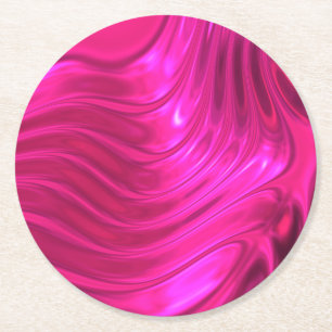 Dessous-de-verre Rond En Papier Super rose glacé Hollywood Cerise