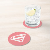 Dessous-de-verre Rond En Papier Supergirl Solid S-Shield (En situation)