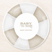 Dessous-de-verre Rond En Papier Surf Board Baby Shower Custom (Devant)