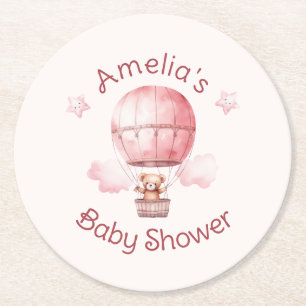 Dessous-de-verre Rond En Papier Sweet Little Girl on the Way Baby shower