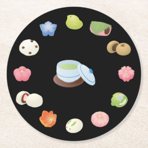 Dessous-de-verre Rond En Papier Sweets Wagashi japonais