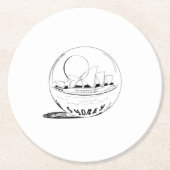 Dessous-de-verre Rond En Papier Sydney dans un globe de verre (Devant)
