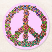 Dessous-de-verre Rond En Papier SYMBOLE SYMBOLE FLEURI Pink (Devant)