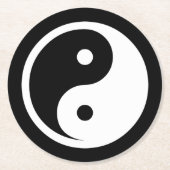Dessous-de-verre Rond En Papier Symbole Yin Yang - tatouage solide design 2 (Devant)