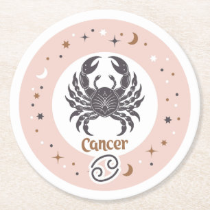 Dessous-de-verre Rond En Papier Symbole zodiaque Cancer