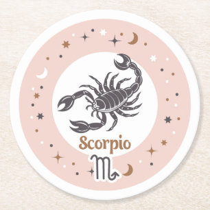 Dessous-de-verre Rond En Papier SYMBOLE Zodiaque Scorpio