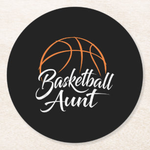 Dessous-de-verre Rond En Papier Tante de basket-ball Basketball Maman Tante Cadeau