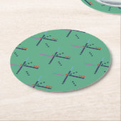 Dessous-de-verre Rond En Papier Tapis aéroport PDX (Incliné)