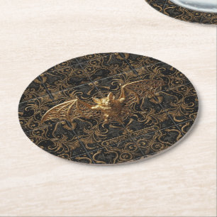 Dessous-de-verre Rond En Papier Tapis de boisson Halloween gothique motif chauve-s