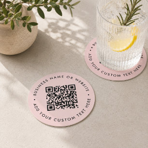 Dessous-de-verre Rond En Papier Tapis de verre pour boissons à code QR   Promo ent