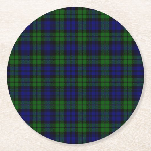 Dessous-de-verre Rond En Papier Tartan de Blackwatch (Devant)