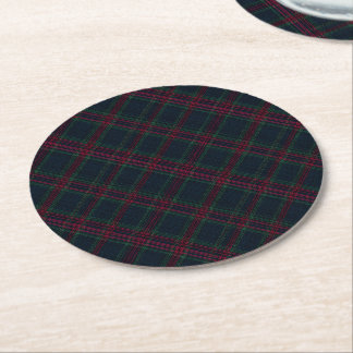 Dessous-de-verre Rond En Papier Tartan Héritage Hivernal | Diamant Lodge