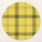 Dessous-de-verre Rond En Papier Tartan jaune écossais (Devant)