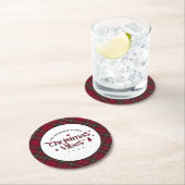 Dessous-de-verre Rond En Papier Tartan Treasures : Vibes de Noël rétro (En situation)