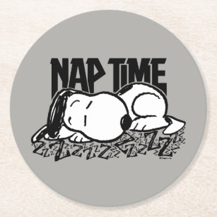 Dessous-de-verre Rond En Papier Tee - shirt   Snoopy Nap Time