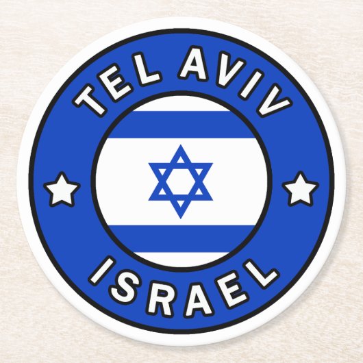 Dessous-de-verre Rond En Papier Tel Aviv Israël (Devant)